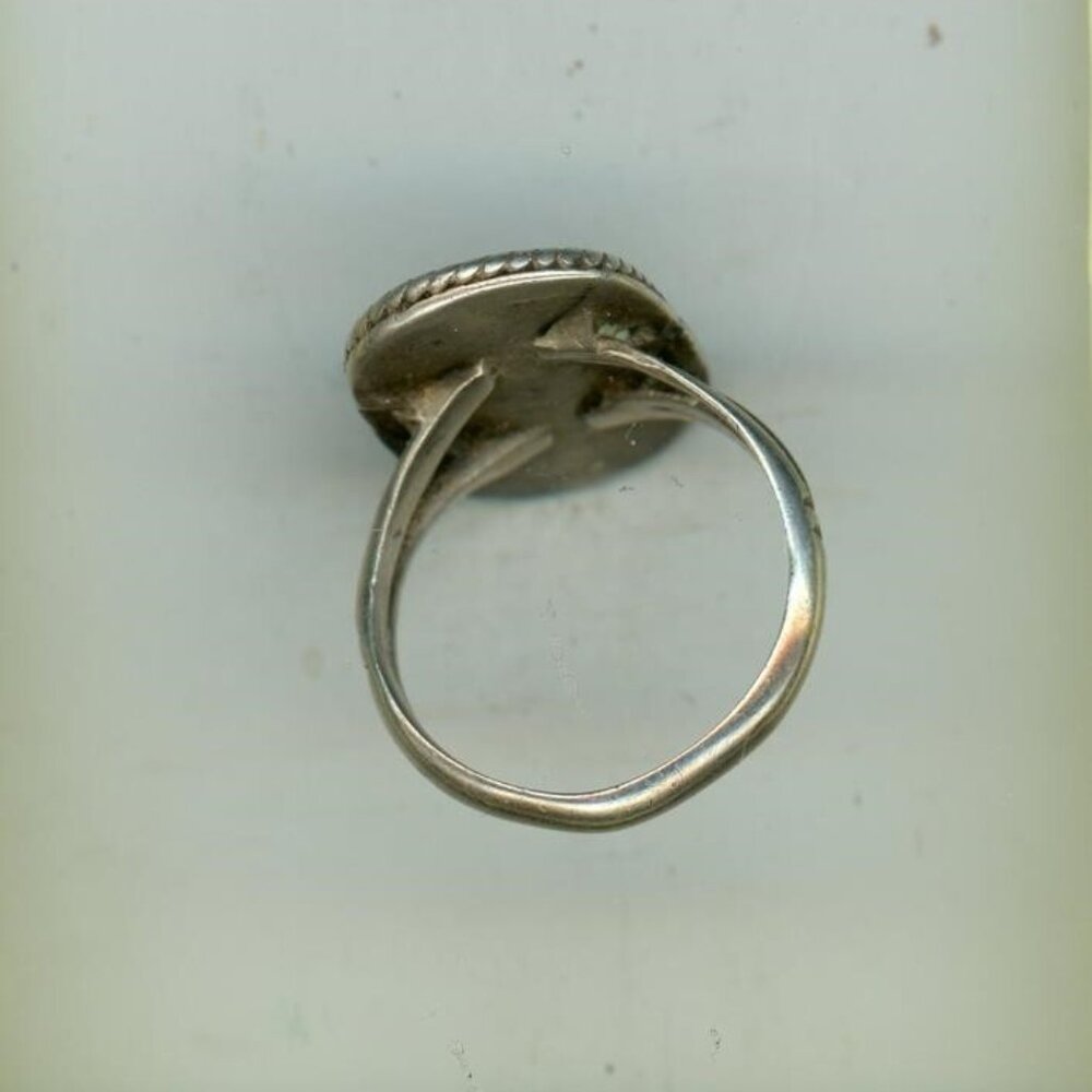 Southwest Style Silver Turquoise and Coral Ring - Picture 3 of 3